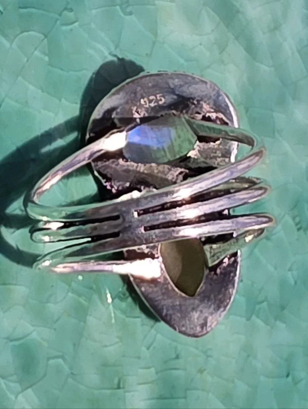 Rainbow Moonstone & Labradorite Gemstone Ring In 925 Sterling Silver (7)
